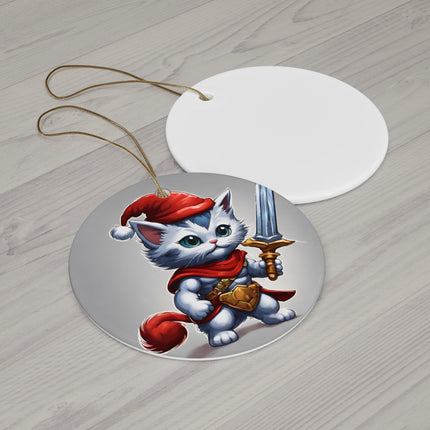 KITTEN WARRIOR Christmas Ornament