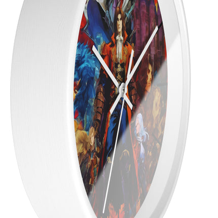 CREATURES OF THE CASTLE Wall Clock - Retro Gaming Vampire Hunter Decor
