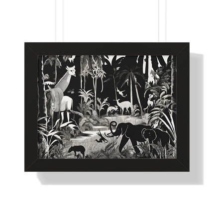 Animal Kingdom Print, Jungle Wall Decor, Elephant Picture, Shadow Wall Hanging, Giraffe Picture, Living Room Poster, Office Scenery