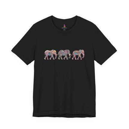 ELEPHANT MARCH T-Shirt - Majestic Animal Herd Art Tee