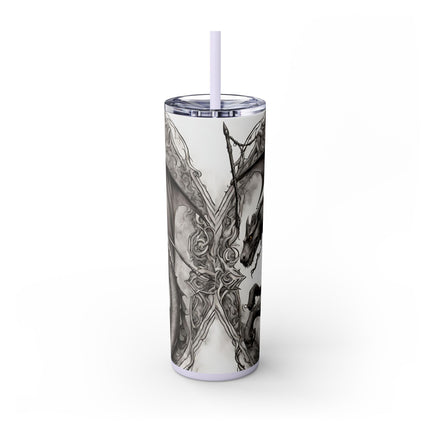 GOTHIC MEDIEVAL FLYING DRAGON Skinny Tumbler - Mutating Lizard Woman Beast Dark Fantasy Cup