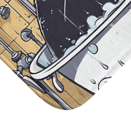 Funny Cute Cat, Cat Lovers Bathroom Rug, Kitty Bathing Floor Mat Bathroom Accent