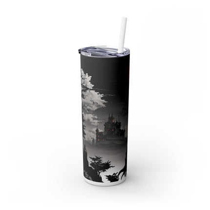 DEATH AND TERROR AWAIT - Video Game Inspired Skinny Tumbler