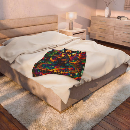 TRIPPY PAGAN MOON CYCLE Psychedelic Blanket