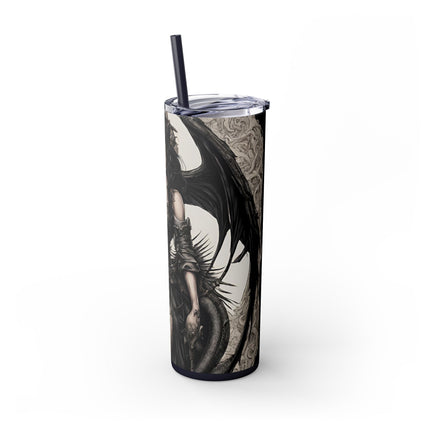 GOTHIC REPTILIAN MORPHING DRAGON LADY Skinny Tumbler - Dark Fantasy Cup
