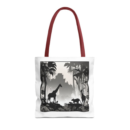 GIRAFFE SILHOUETTE Tote - Savannah Forest Shadow Nature Scene Travel Bag