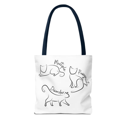 Cat Tote Bag | Cat Lovers Gift Bag | Multiple PUSSYNALITY Disorder Grocery Bag | Mental Health Humor | Two Sided Animal Owner Tote