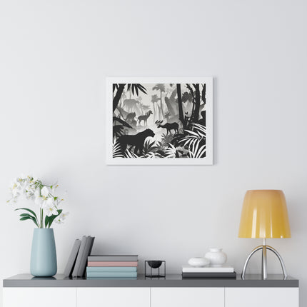 Animal Kingdom Print, Jungle Wall Decor, Wild Animal Scene, Shadow Wall Hanging, Nature Picture, Living Room Poster, Office Scenery