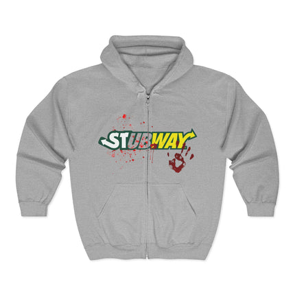 STUBWAY EAT FLESH Humorous Zombie Sandwich Spoof Hoodie