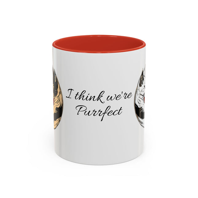 Valentines Day Gift For Her, Cat Lovers Mug, Valentine Coffee Cup for Her, Purrfect Fit Paws Mug, Couples Love Morning Tea Coffee