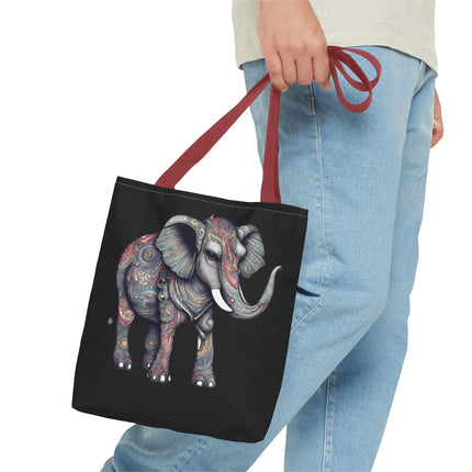 Personalized Elephant Gift Tote | Majestic Custom Grocery Bag | Animal Lovers Office Travel Carrier | Wild Kingdom Business Traveler