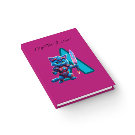 Fully Customizable Child Gift Journal, My First Journal Personalized Warrior Cat Diary, Hardcover Early Writing Book for Girls