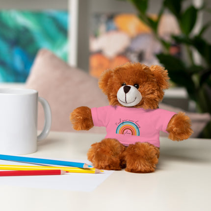 FIND YOUR INNER HAPPY PLACE Inspirational Rainbow Stuffed Animal