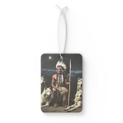 Indian Chief with Wolves Car Air Freshener