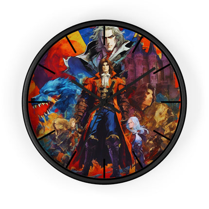 CREATURES OF THE CASTLE Wall Clock - Retro Gaming Vampire Hunter Decor