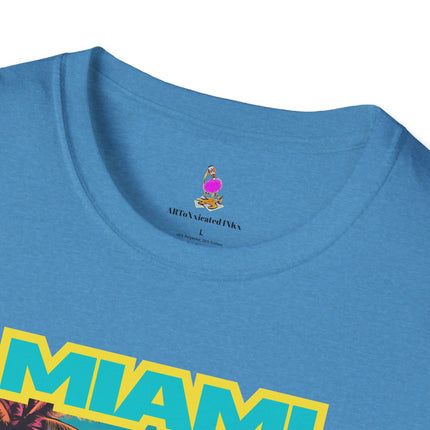 MIAMI MICE 80s TV Spoof T-Shirt - Funny Miami Vice Parody Retro Tee