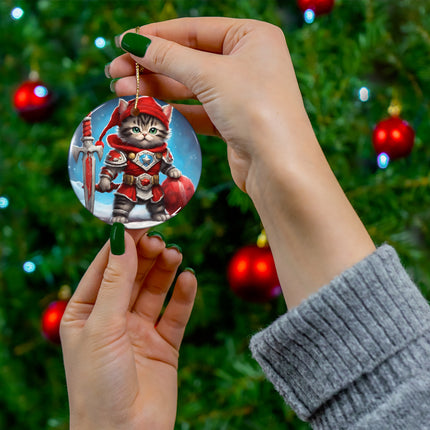 KITTEN WARRIOR Christmas Ornament