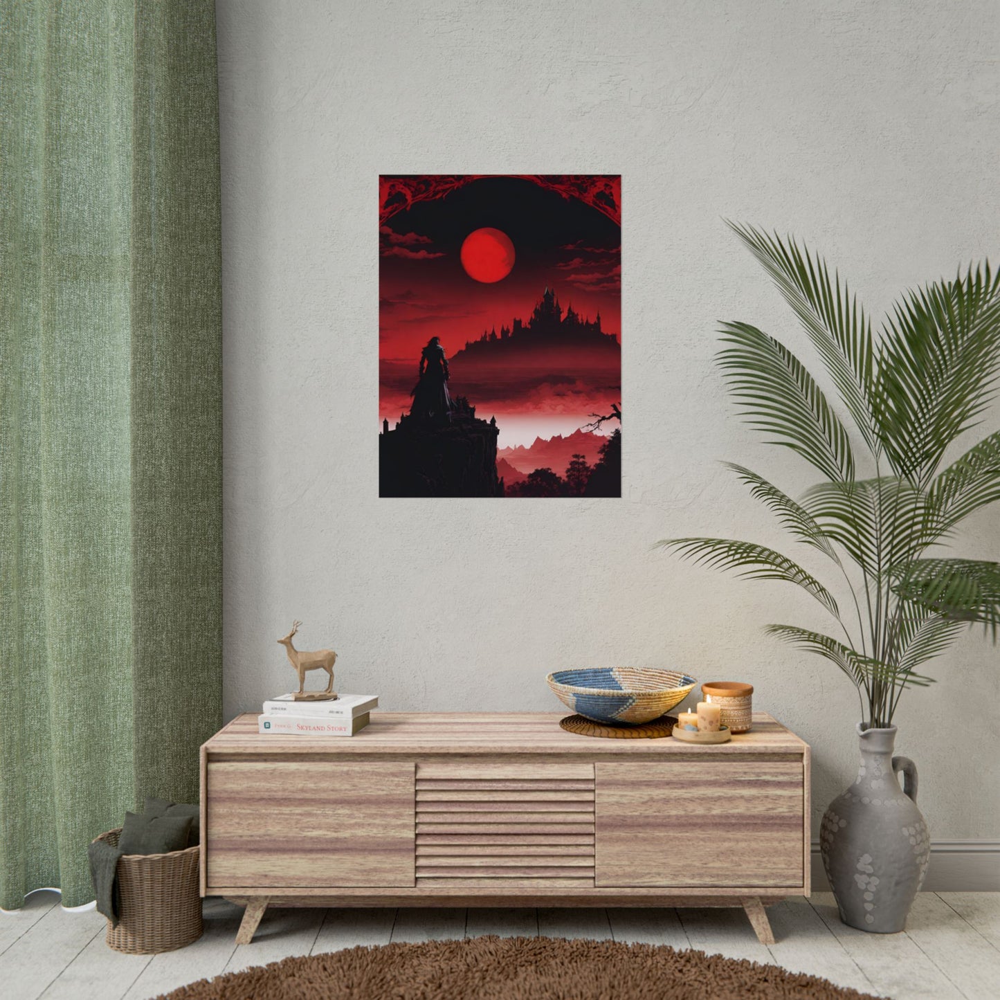 Castlevania Belmont Video Game Room Wall Decor | What A Horrible Night to Traverse the Darkness Art | Dracula Castle Vampire Wall Hanging