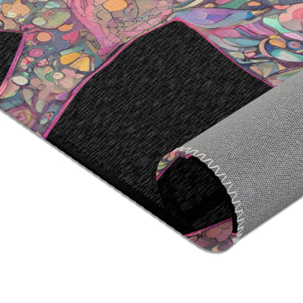 MARCH OF THE ELEPHANTS Floral Collage Area Rug