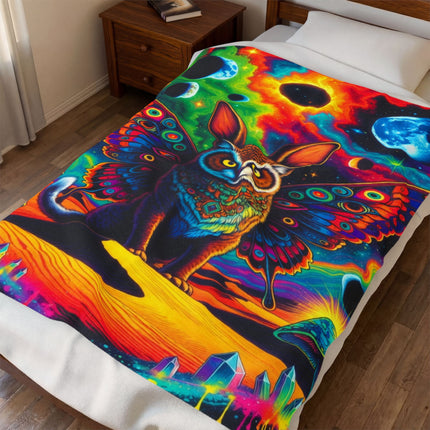 PSYCHEDELIC BUNNOWFLY Trippy Lush Blanket