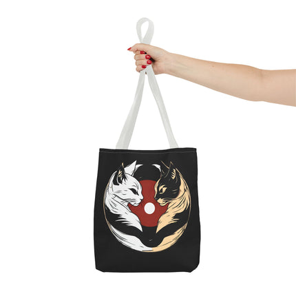 Cat Lovers Tote | Moon Lit Love Cat Grocery Bag | Feline Frisky Office Travel Carrier | Moonlight Kittens Cotton Traveler Tote