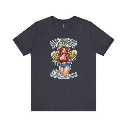 BEST SHUCKER IN THE SOUTH T-Shirt Provocative Seductive Sexy Cartoon Tee
