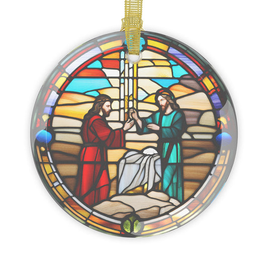 Jesus Christ Christmas Ornament Stained Glass Decoration