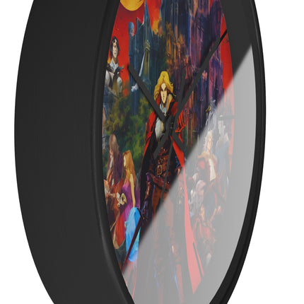 ACCURSED HERO OF THE NIGHT Video Game Inspired Abstract Collage Wall Art Clock