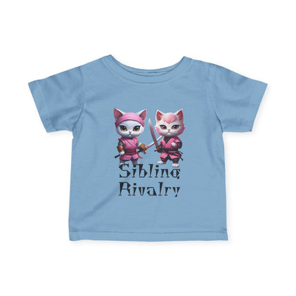 SIBLING RIVALRY Warrior Cat Samurais T-Shirt - Funny Feline Battle Art Tee