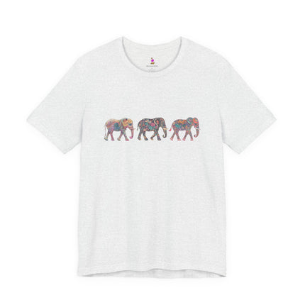 ELEPHANT MARCH T-Shirt - Majestic Animal Herd Art Tee