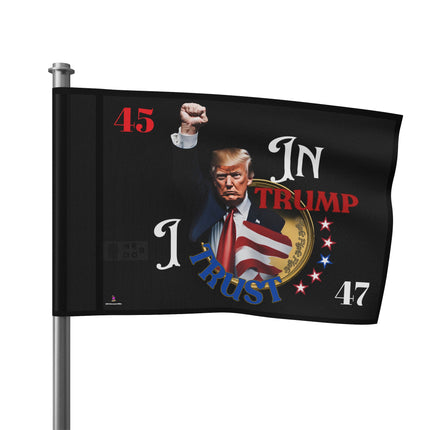 President Donald Trump Fight Fight Fight Gold Coin House Flag | 2024 Election Banner | Liberty & Freedom American Loving Vet Voter Yard Gift