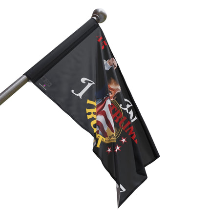 President Donald Trump Fist Pump House Flag |  2024 Election God Banner | Freedom Fight Christian American Loving Religion Voter Yard Gift