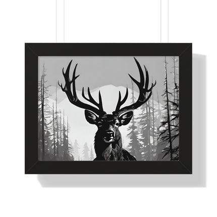 MAJESTIC BUCK WINTER SCENE - Deer Hunter Framed Wall Art