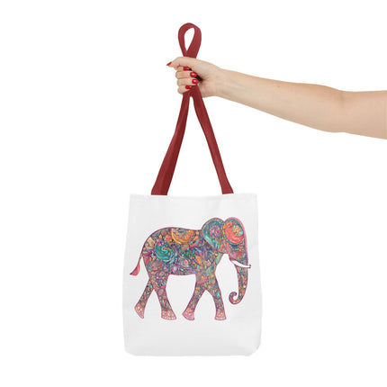 Elephant Gift Tote | Majestic Color Pattern Custom Grocery Bag | Animal Lovers Office Travel Carrier | Wild Safari Business Traveler