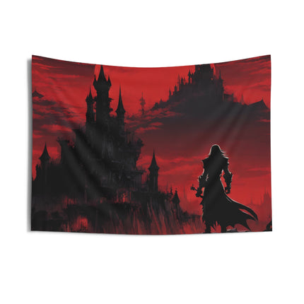 STANDING AT THE PRECIPICE OF EVIL Video Game Inspired Wall Tapestry