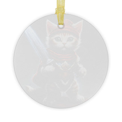 KITTEN WARRIOR Christmas Ornament