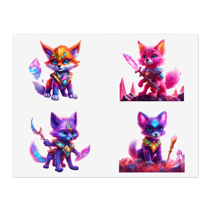 CRYSTAL GUARDIAN FOXES Kids Stickers