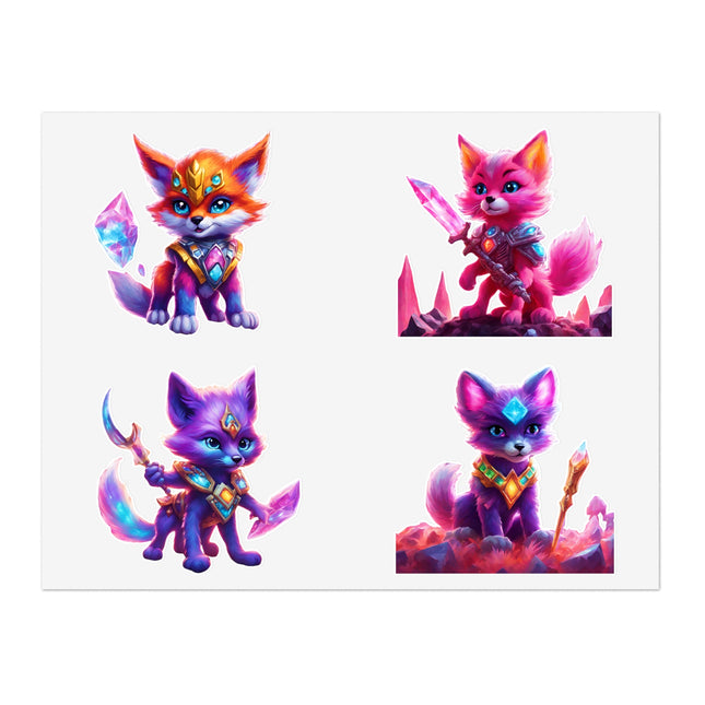 CRYSTAL GUARDIAN FOXES Kids Stickers