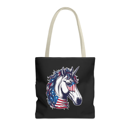 Patriotic Unicorn Gift Tote | American Flag Election Grocery Bag | United States Flag Freedom Lovers Office Travel Carrier | Patriot Sack