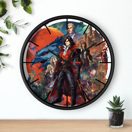 MANY TERRORS AWAIT THE FORCES OF GOOD Wall Clock - Retro Gaming Vampire Castle Decor