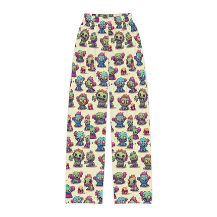 Kids Zombie Pajama Pants | Vintage 90's Style Retro Monster Gross Out Bed Time Wear | Cute Furry Fuzzy Yucky Beast Monsters Night Bottoms