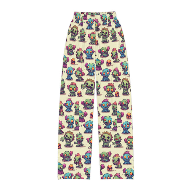 Kids Zombie Pajama Pants | Vintage 90's Style Retro Monster Gross Out Bed Time Wear | Cute Furry Fuzzy Yucky Beast Monsters Night Bottoms