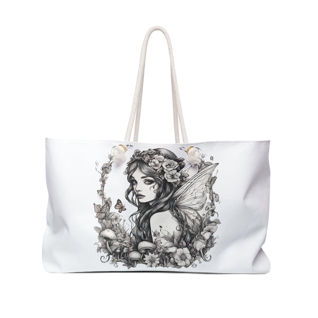 Flower Fantasy Butterfly Fairy Travel Gift Bag, Mushroom Flower Garden Princess Maiden Weekend Bag, Mystical Beauty Tote