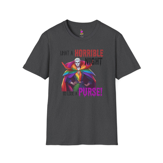 WHAT A HORRIBLE NIGHT TO LOSE A PURSE! Halloween Funny Video Game Inspired Pride Tee | LGBTQ Mens Womens Tshirt