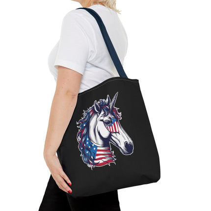 Patriotic Unicorn Gift Tote | American Flag Election Grocery Bag | United States Flag Freedom Lovers Office Travel Carrier | Patriot Sack