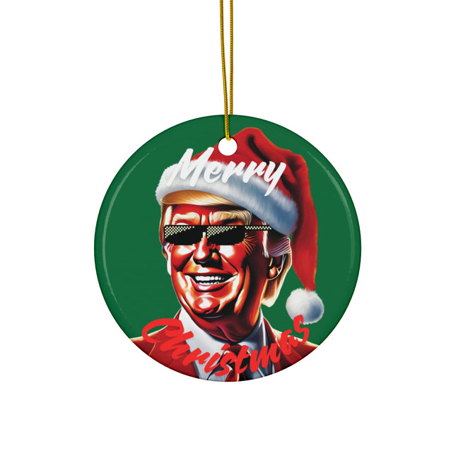 TRUMP MERRY CHRISTMAS Green Ornament