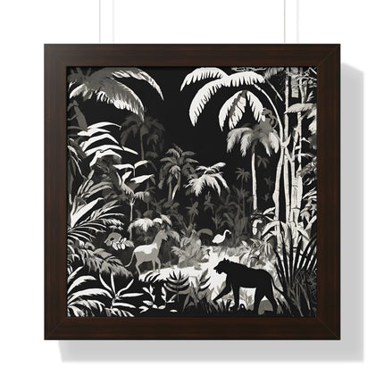 ANIMAL KINGDOM JUNGLE SCENE - Wildlife Shadow Framed Wall Art