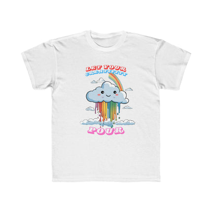 LET YOUR CREATIVITY POUR  Rainbow Cloud T-Shirt - Cute Girls Bright Graphic Tee