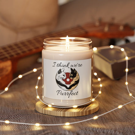 I THINK WE'RE PURRFECT Cat Lover Couple Scented Candle