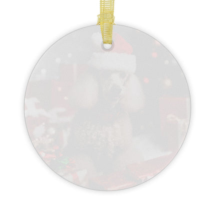 POODLE Glass Christmas Ornament